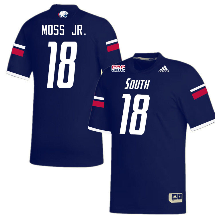 #18 RJ Moss Jr. South Alabama Jaguars Jerseys,College Football Uniforms,Apparels Stitched-Navy